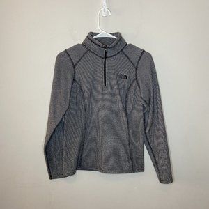 The North Face Fleece Pullover Womens Size XS Gray 1/4 Zip Collared Long Sleeve